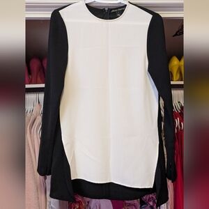 Sandra Angelazzi White and Black Colourblock Blouse Top Small